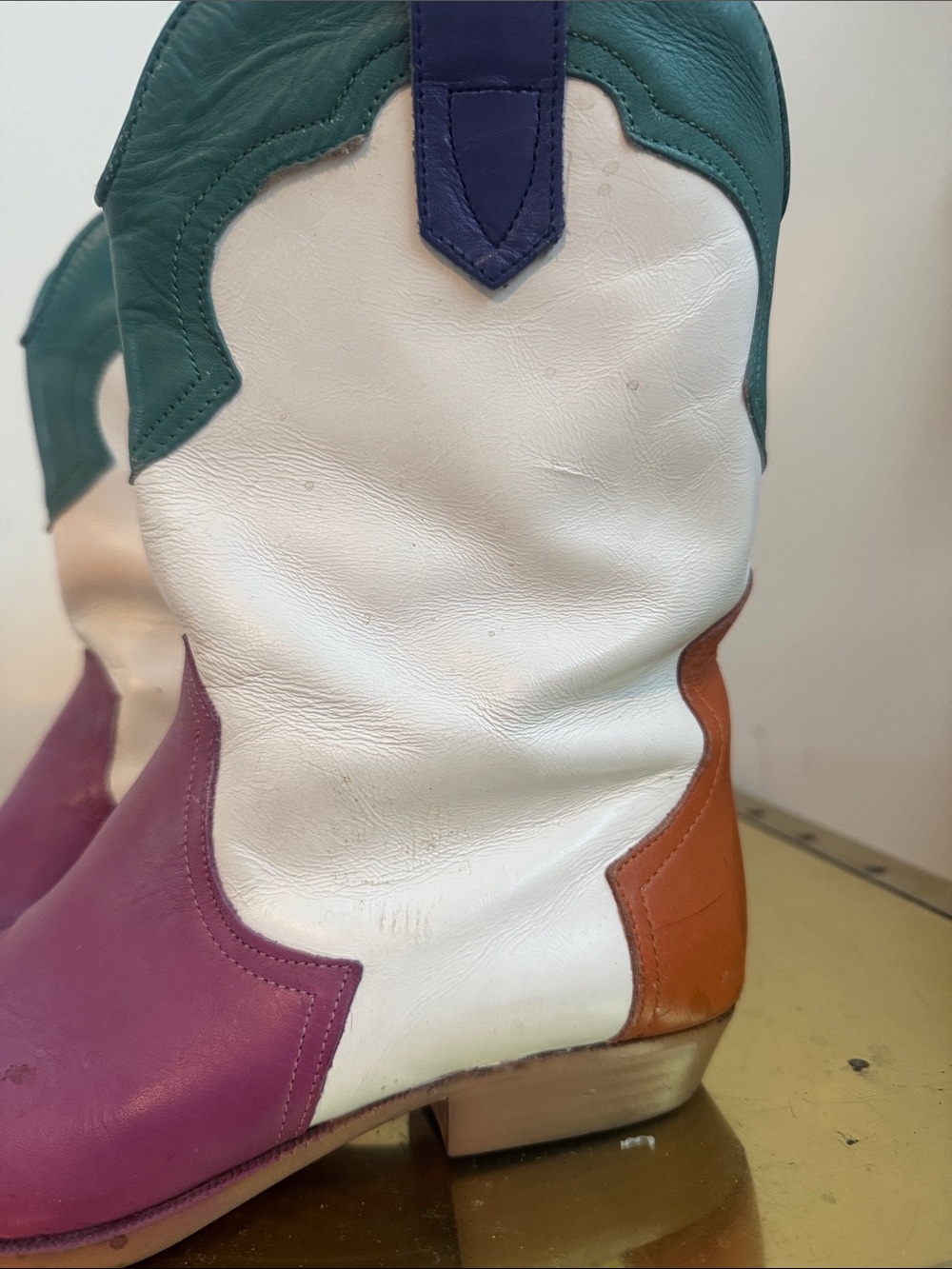Colorblock Cowboy Boots - Picture 4 of 7